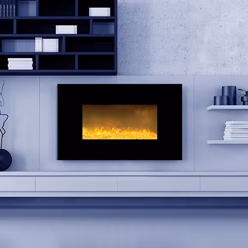 شومینه  برقی ابعاد 110 در  55 تک رنگ دیواری بهشی