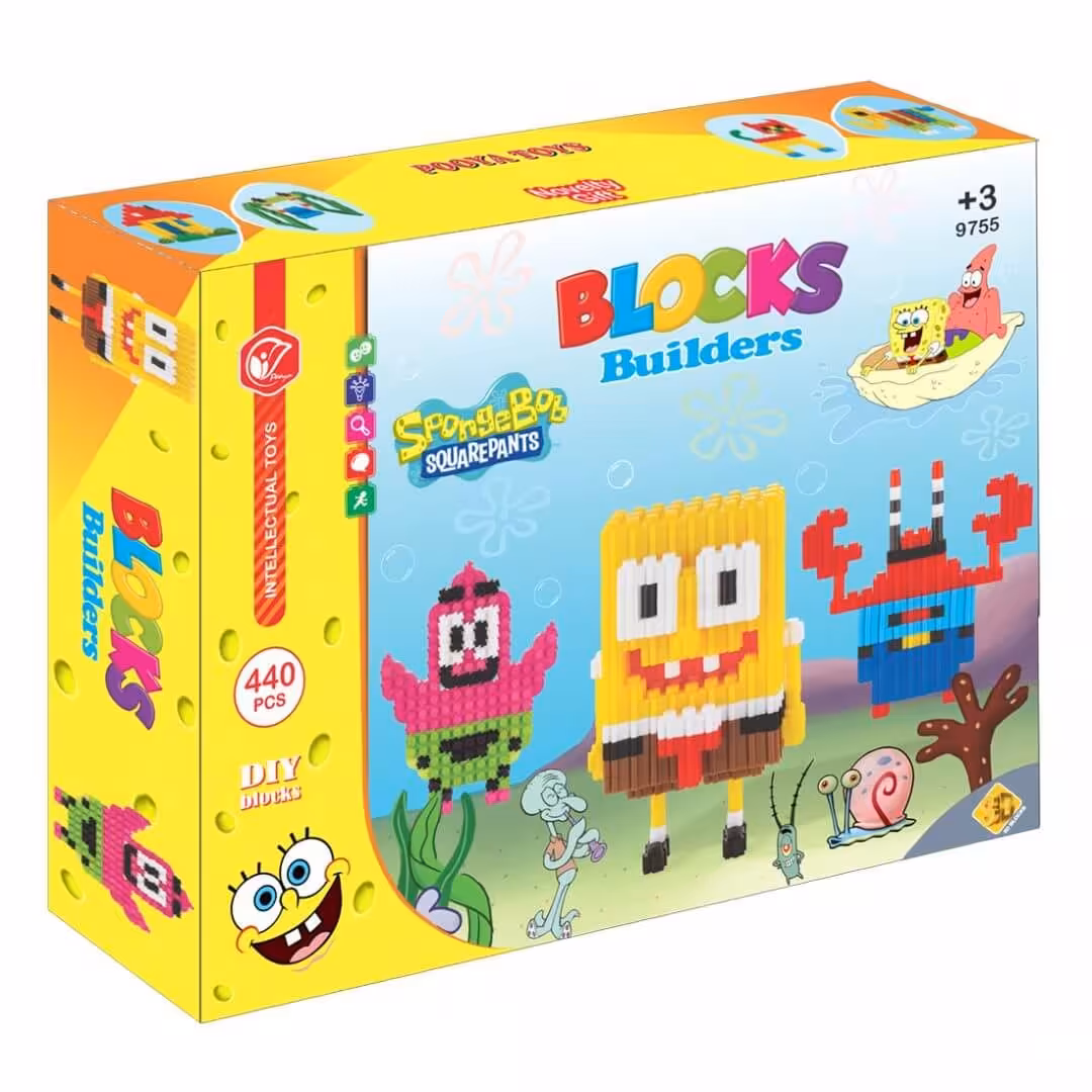 لگو ساختنی باب اسفنجی سه بعدی 440 قطعه برند پویا تویز