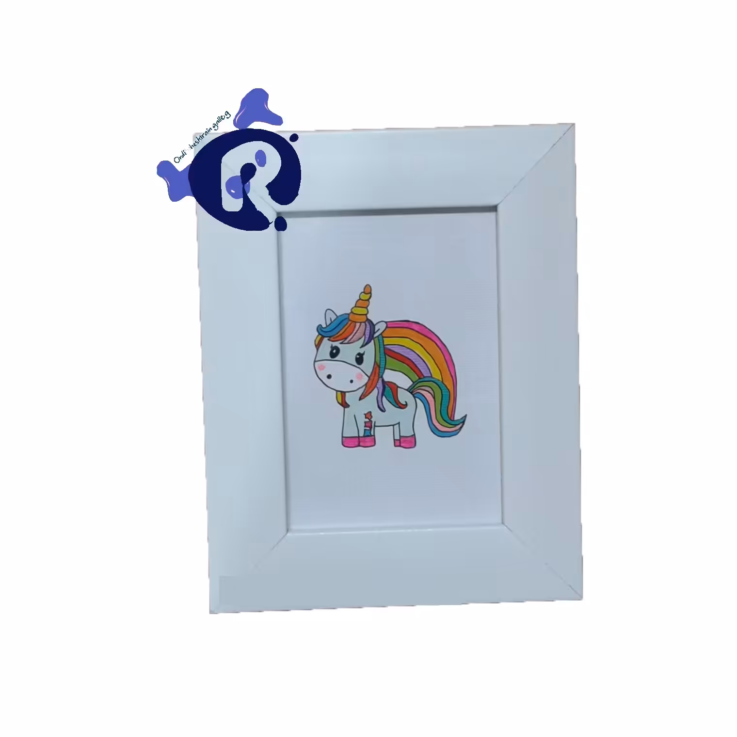 تابلو کودک یونیکورن. اسب تک شاخ  10 در 15 سانتی متر