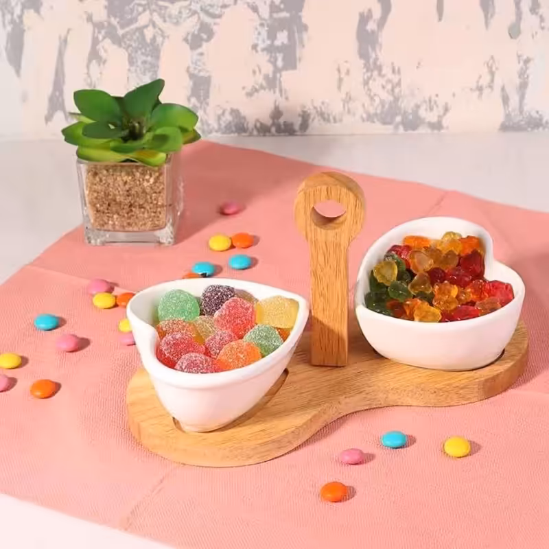 اردوخوری 2 پیاله سرامیکی استنددار مدل قلبی VENTI کد 1012