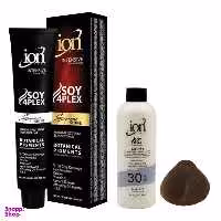 رنگ مو آیون (Ion) شماره 5.73 حجم 120 میلی‌لیتر رنگ قهوه ای تنباکویی روشن + اکسیدان نه درصدی حجم 180 میلی‌لیتر