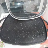تابه گریل چدنی مربعی ضخیم با روکش گرانیت برند ام جی