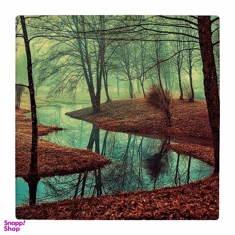 زیر لیوانی طرح رودخانه و جنگل پاییزی کد 4862685_3811