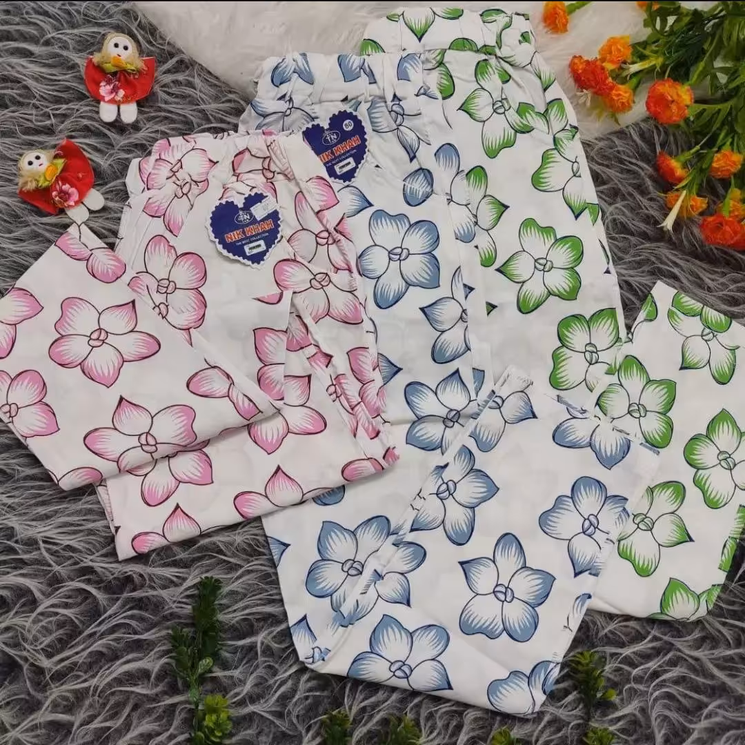 شلوار نخی کتان دخترانه راحتی و شیک برای 2 تا 12 ساله 