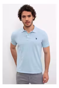 تی شرت یقه پولو آبی مردانه تیشرت اورجینال U.S. Polo Assn.