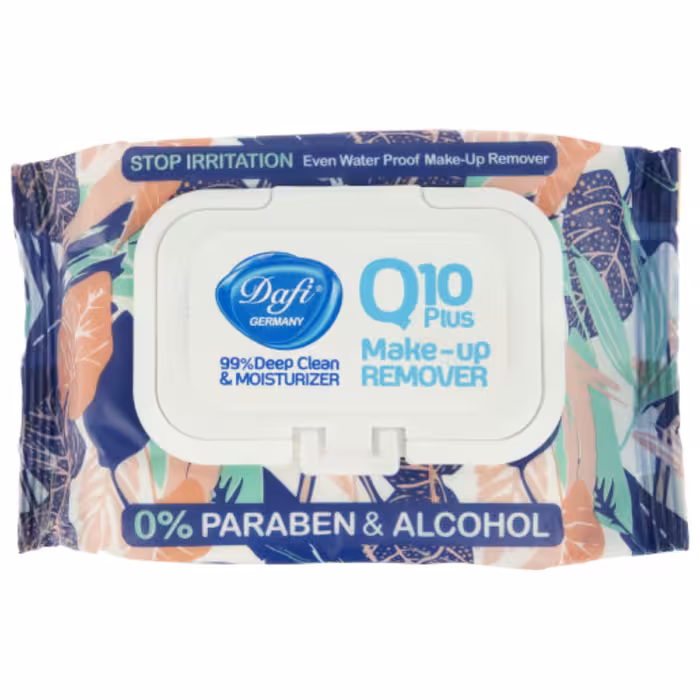 دستمال مرطوب پاک کننده آرایش دافی مدل Q10 طرح گل 3 50 عددی
