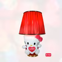 آباژور رومیزی مدل عروسکی کیتی صورتی کد C12 