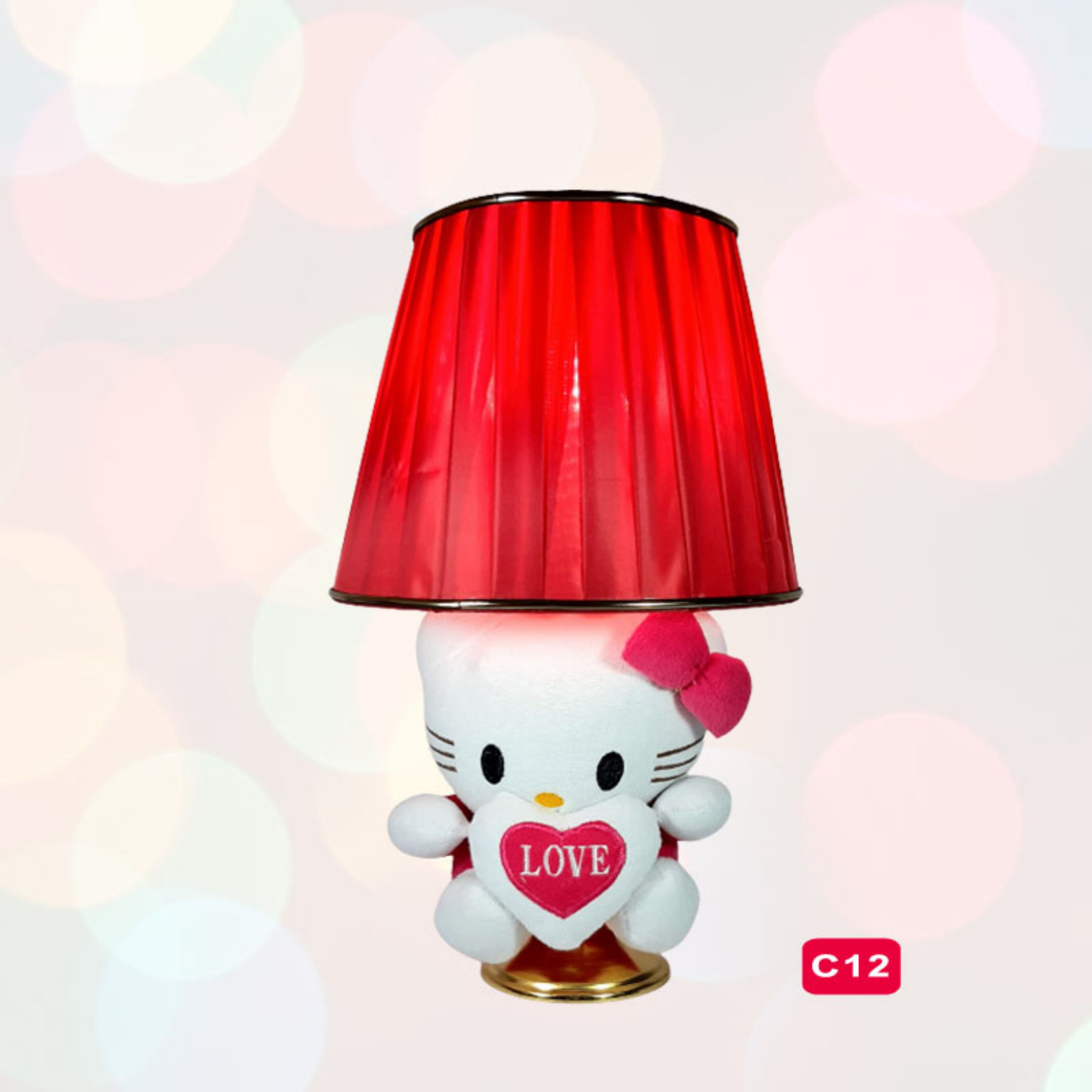 آباژور رومیزی مدل عروسکی کیتی صورتی کد C12