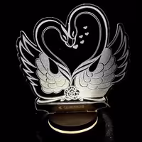 بالبینگ  آباژور شب خواب چراغ خواب سه بعدی طرح قو عاشقانه