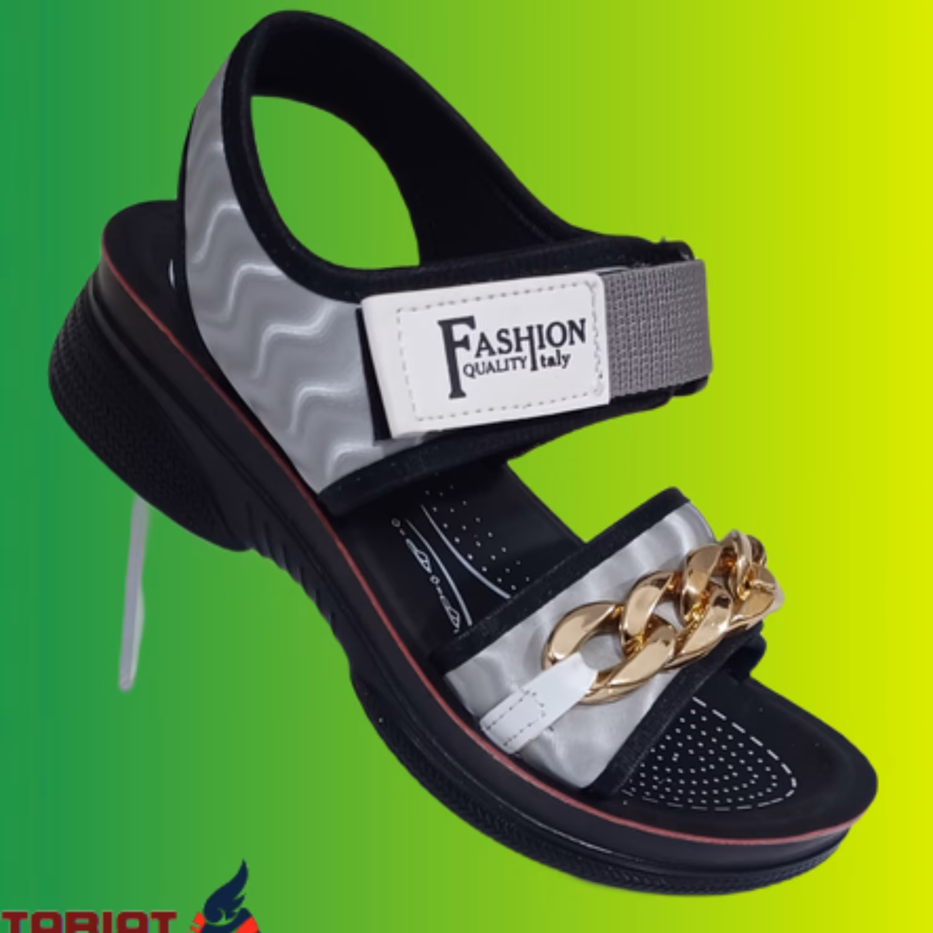 صندل دخترانه و زنانه زنجیری شیک و جذاب موجی سه بعدی