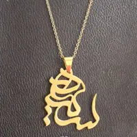 گردنبند سمیه پلاک  اسم نقره آبکاری طلا  و زنجیر استیل رنگ ثابت  3