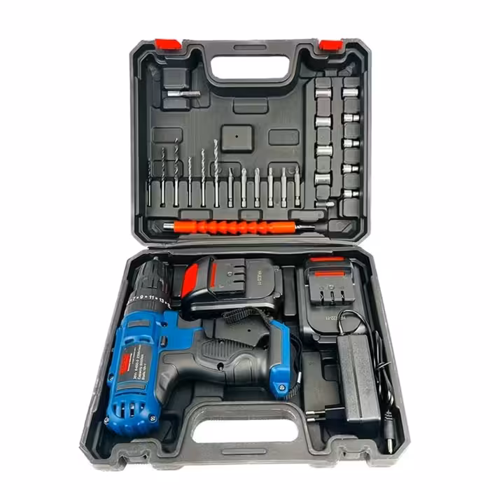 دریل شارژی چکشی و پیچ بند مدل باس 36ولت نظام فلزی بالوازم کامل بهمراه 6 ماه گارانتی