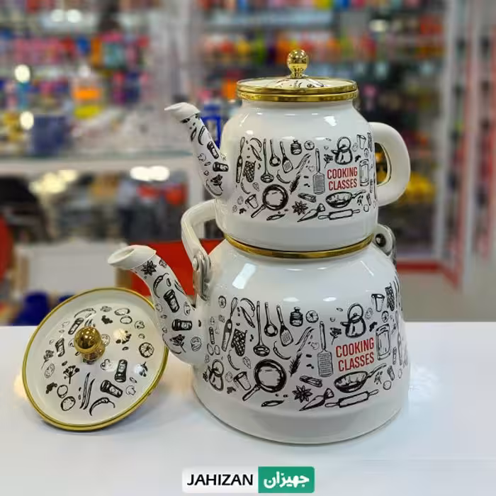 کتری و قوری لعابی لایت مدل Cooking Classic