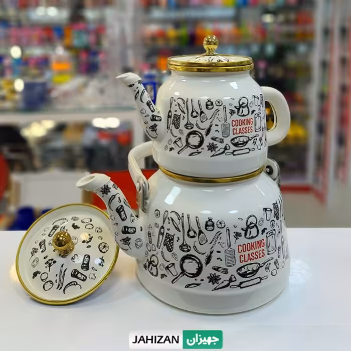 کتری و قوری لعابی لایت مدل Cooking Classic