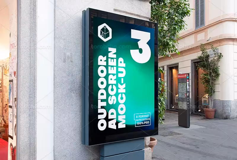 فایل موکاپ بنر شهری لایه باز PSD | گرافیک با طعم تربچه