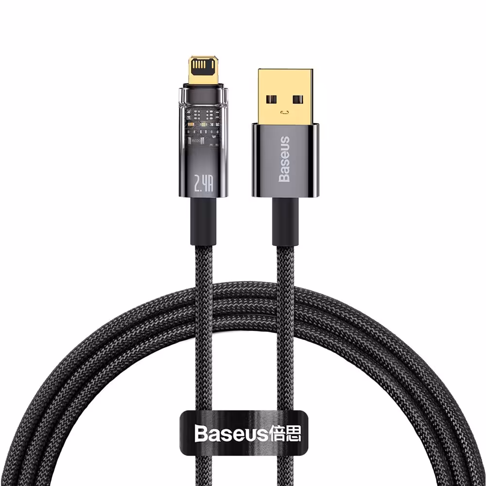 کابل شارژ هوشمند لایتنینگ باسئوس Baseus Auto Power-Off Fast Charging Data Cable
