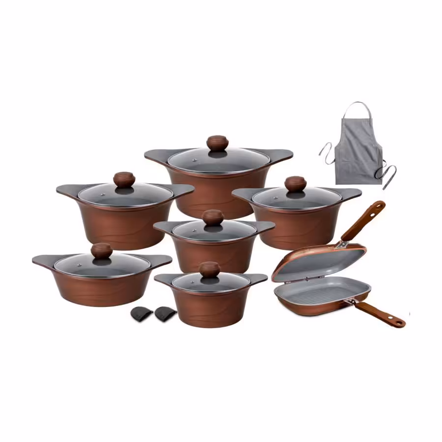 سرویس قابلمه 17 پارچه کف رینگی ام جی اس مدل MGS-Kc17