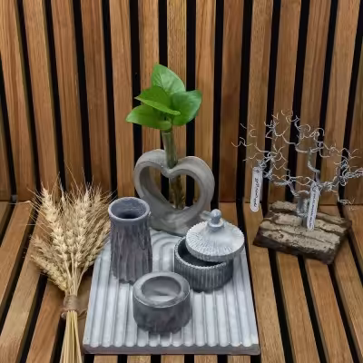 ست سنگی زیبا به همراه گلدان