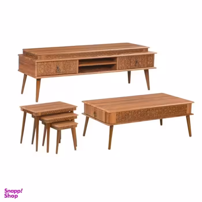 میز پذیرایی مدل 493 مجموعه 4 عددی به همراه میز تلویزیون