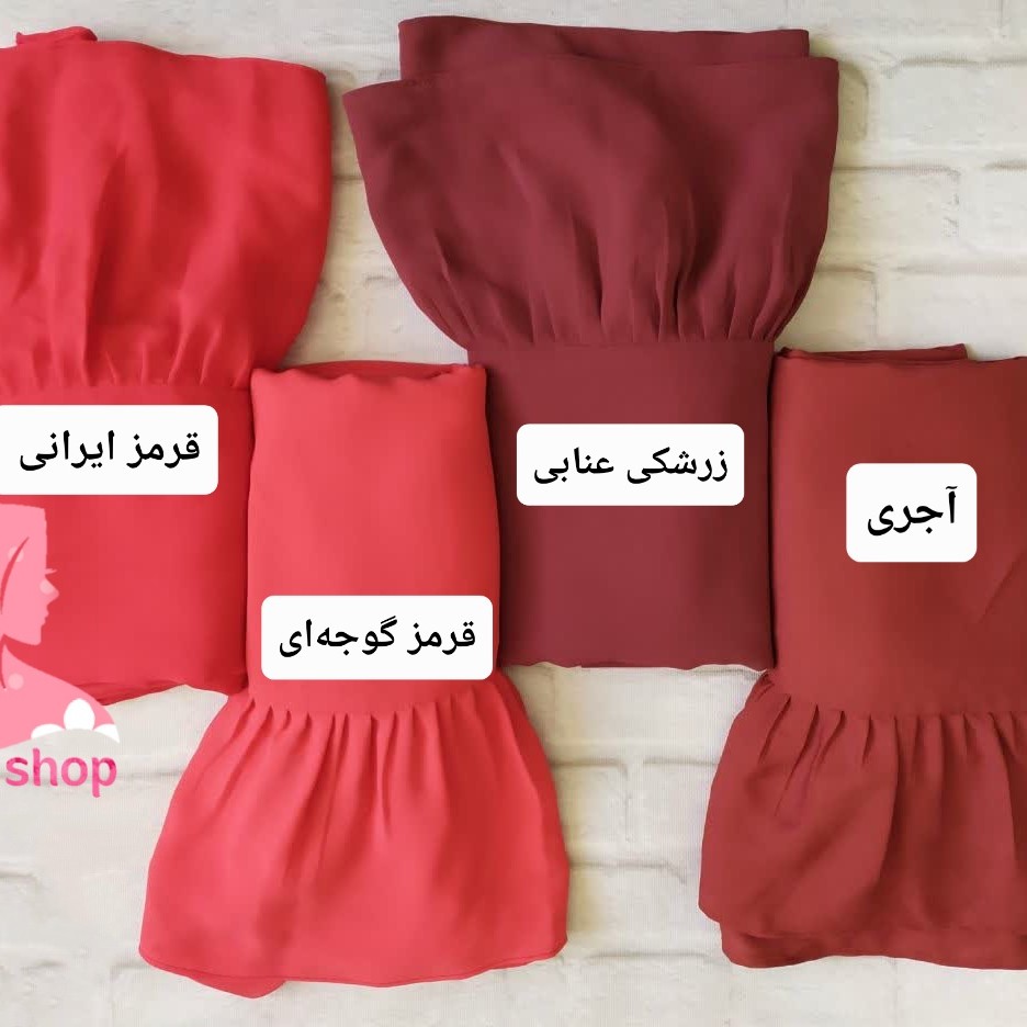 روسری چین دار کرپ حریر