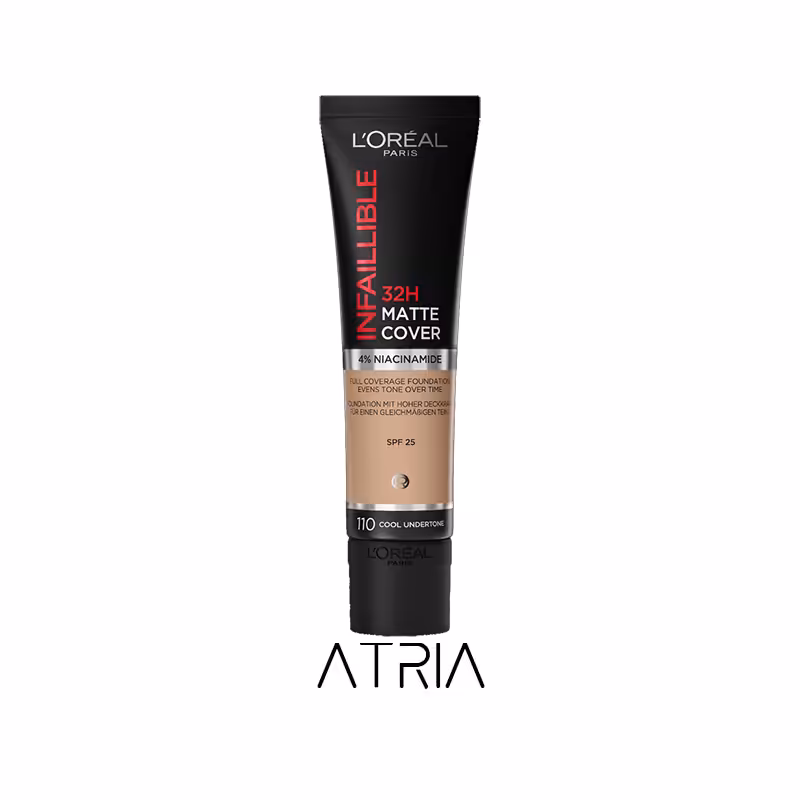 کرم پودر تیوپی مت کاور لورال 32 ساعته شماره 110 | Loreal Infallible 32H Matte Cover Foundation - فروشگاه اینترنتی آتریا