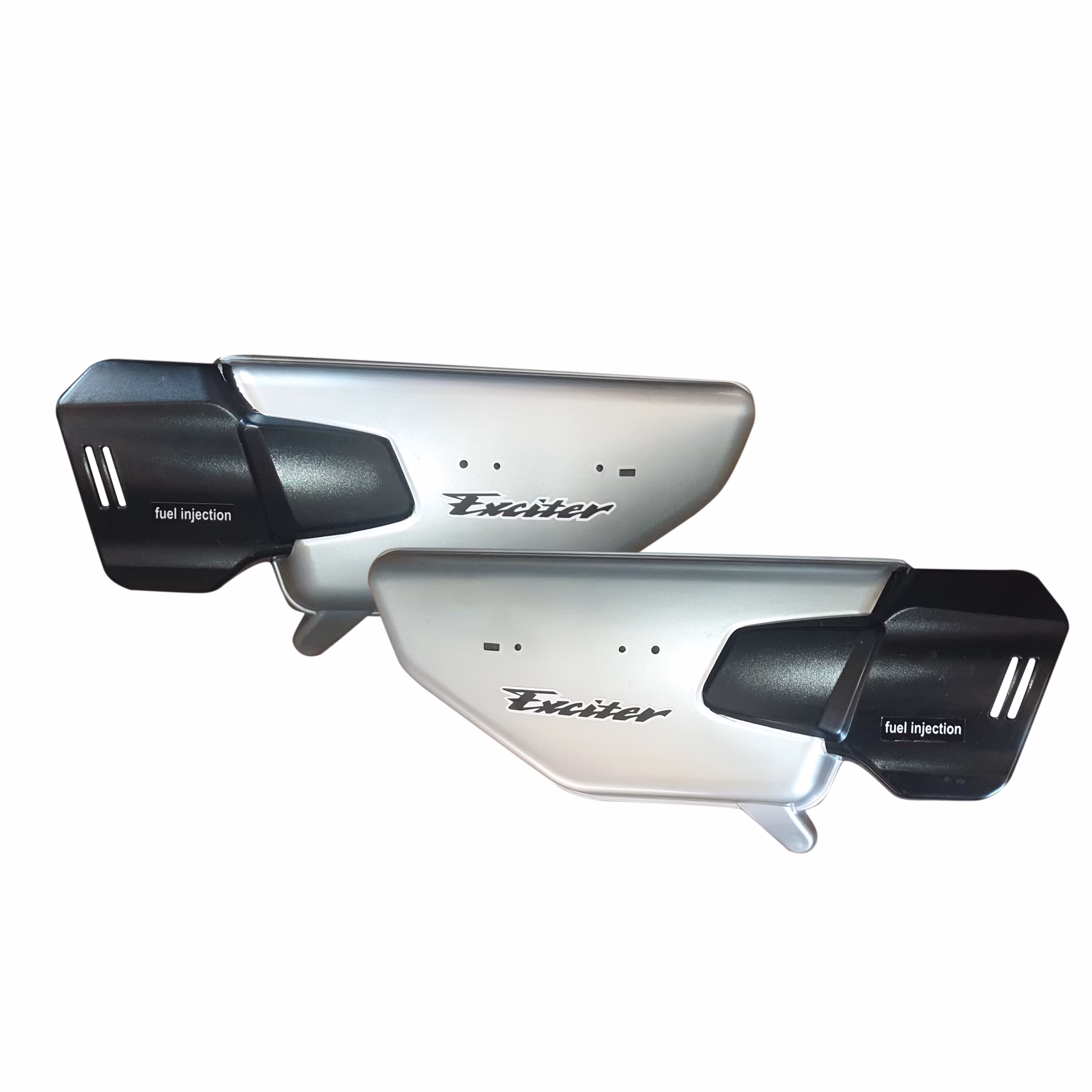 قاب بغل مدل انژکتور خارجی نقره ای مناسب موتور سیکلت های کاربراتور و انژکتور