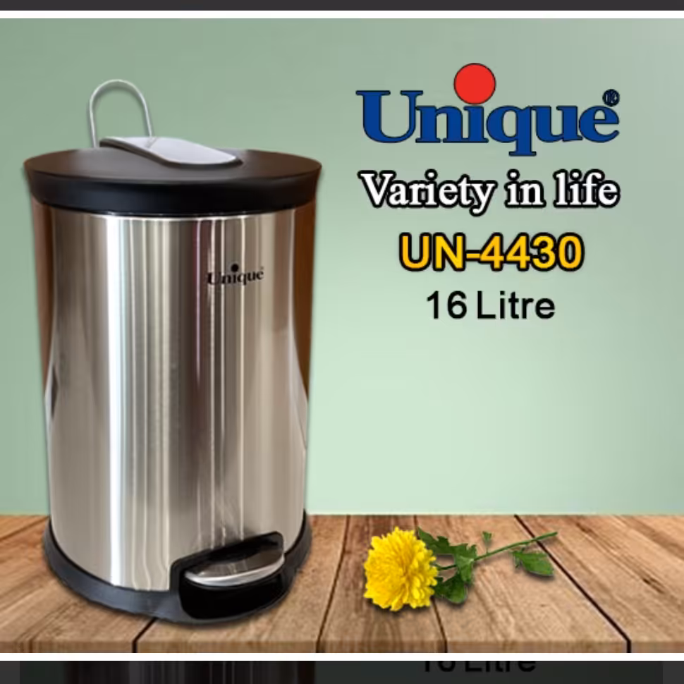 سطل زباله استیل 16 لیتری آرام بند صادراتی یونیک کد 4430

