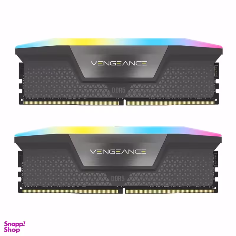 رم دسکتاپ DDR5 دو کاناله 5200 مگاهرتز CL40 کورسیر مدل VENGEANCE RGB ظرفیت 32 گیگابایت بسته 2 عددی