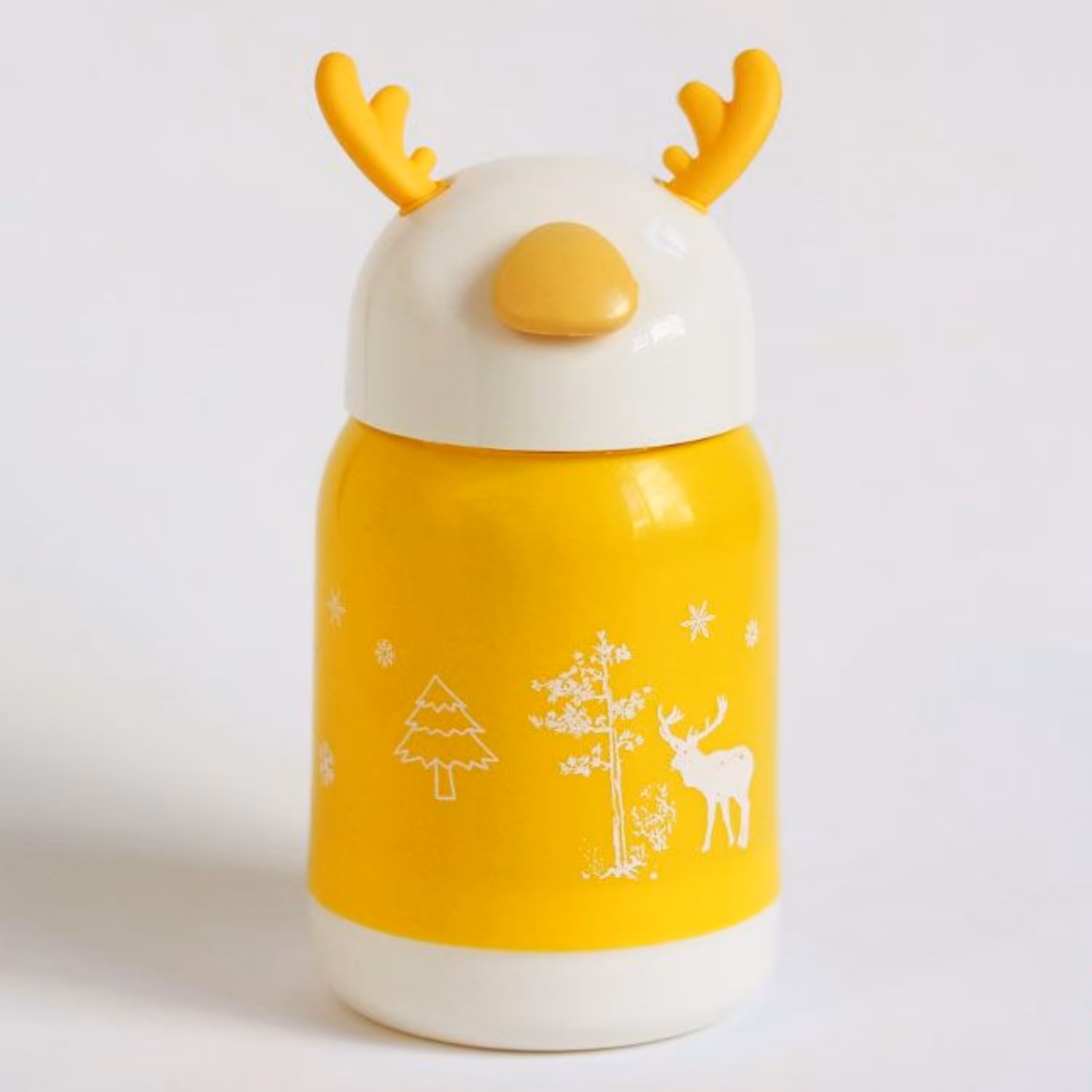 قمقمه شیشه ای محافظ سیلیکونی طرح گوزن فانتزی قمقمه دوجداره شیشه ای و پلاستیکی