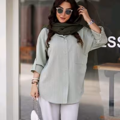 شومیز پیراهنی استین بند دار