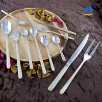 سرویس قاشق چنگال 155 پارچه Kind - مدل کلاسیک جی اس - استیل مات طلایی