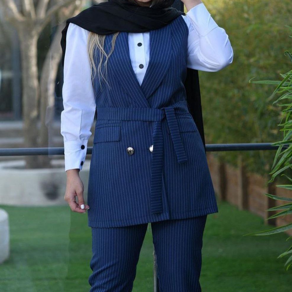 ست سه تکه مانتو شلوار و شومیز قاصدک