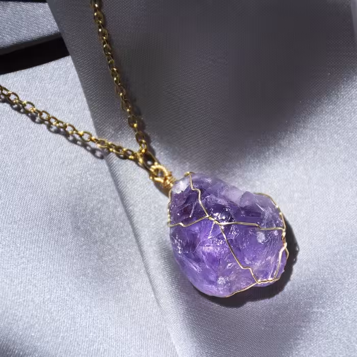 فروش تک و عمده گردنبند سنگ طبیعی آمیتیست معدن برزیل