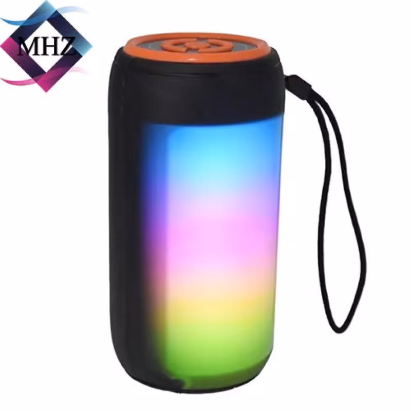 اسپیکر بلوتوثی شارژی رقص نوردار استوانه ای مدل GTS 1731 فلش خور اسپیکر قابل حمل