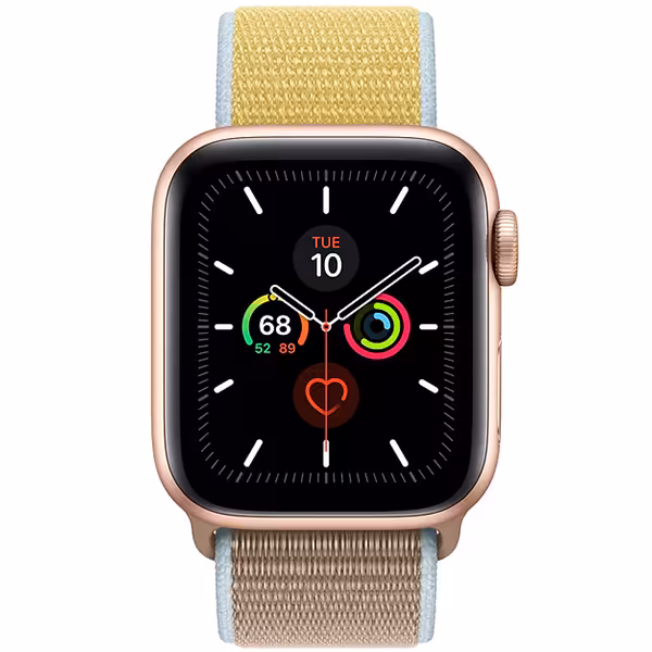 سری 5 اسپرت زنانه 40 میلیمتری Gold Aluminum Case with Camel Sport Loop - Hiapple.ir