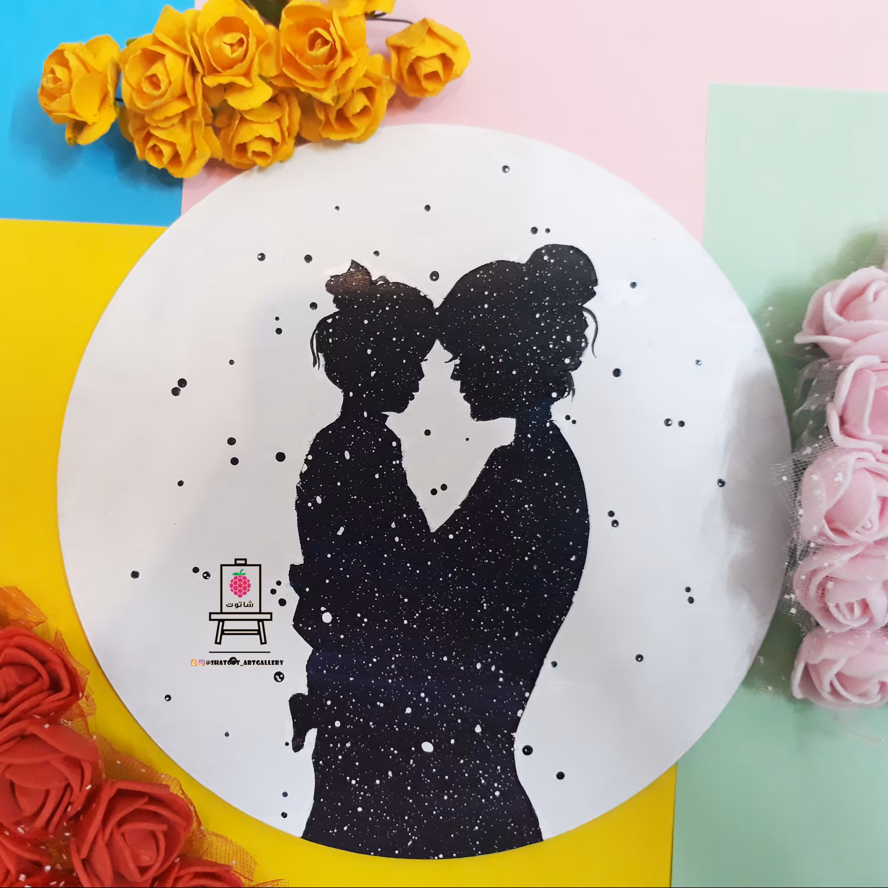 چوب ام دی اف تزئینی نقاشی شده با رنگ اکریلیک