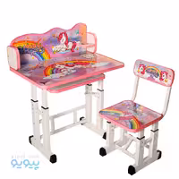 میز تحریر کودک دخترانه طرح اسب تک شاخ یونیکورن