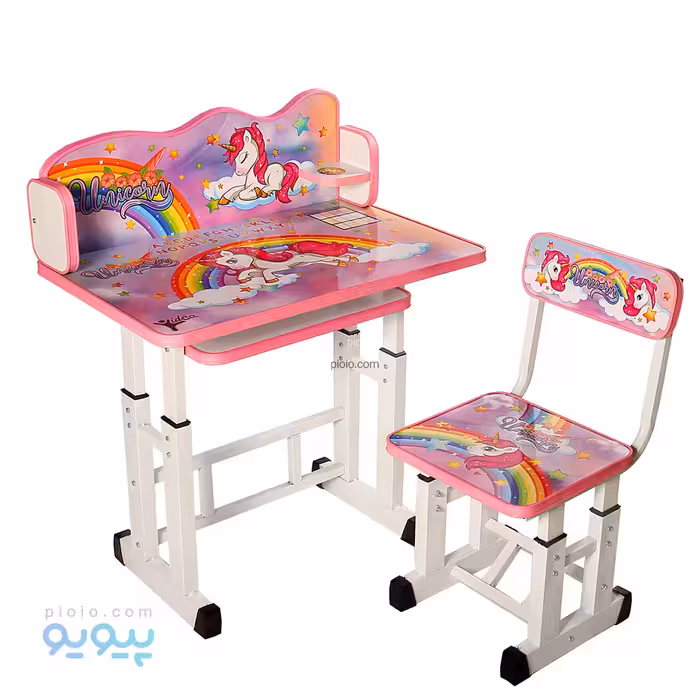 میز تحریر کودک دخترانه طرح اسب تک شاخ یونیکورن