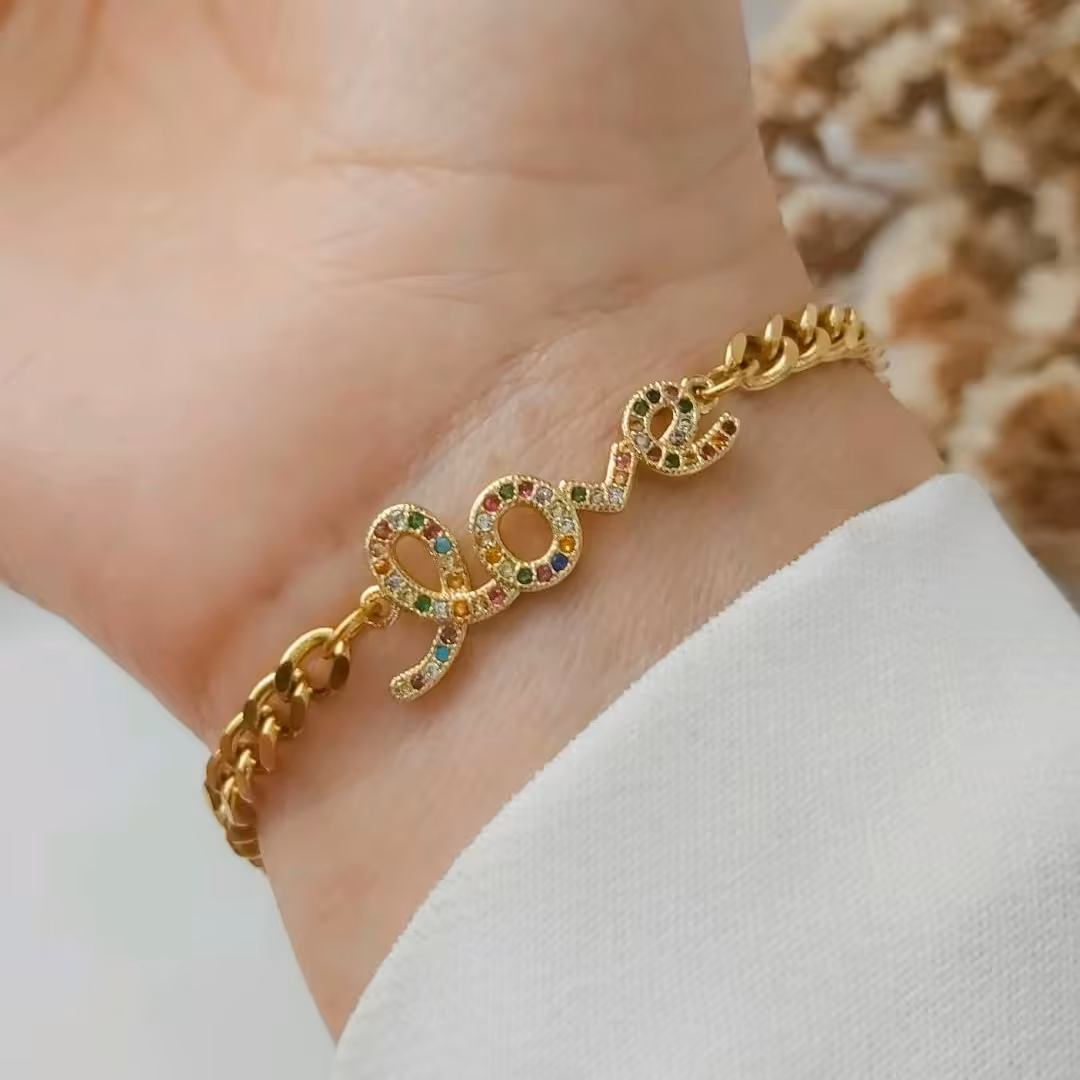 دستبند کارتیر با پلاک لاو 