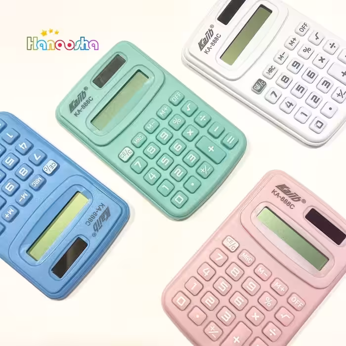 ماشین حساب جیبی نوری kajib با رنگ های پاستلی