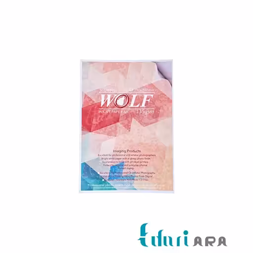 کاغذ گلاسه چسبدار 135 گرم ولف سایز A4