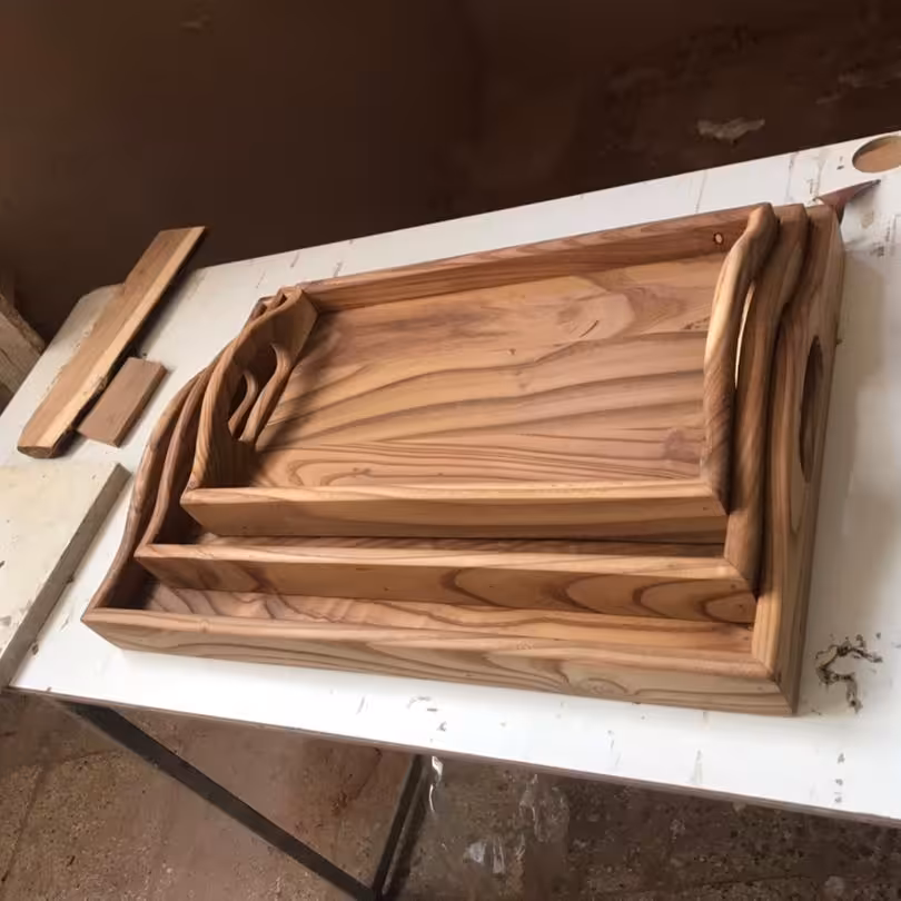 ست 4تایی سینی چوب سنجد