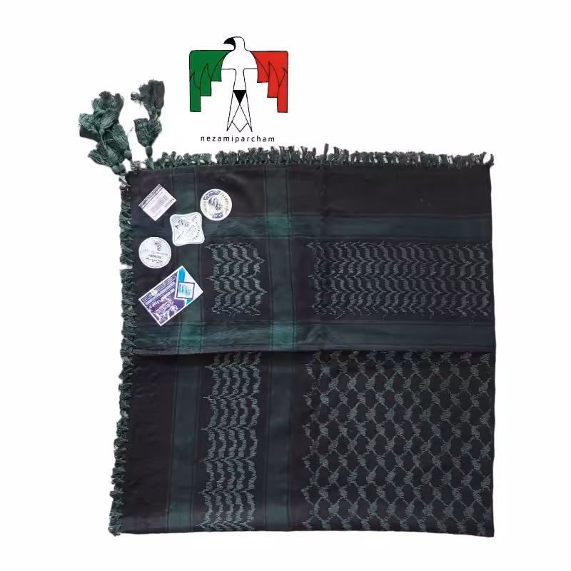 چفیه عربی ساخت هند اعلا سبز چفیه هندی درجه یک چفیه عربی سبز چفیه کوهنوردی چفیه استتار شال عربی نخی خنک چفیه عراقی