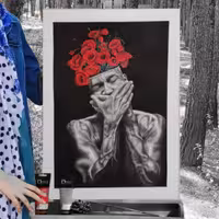  سیاه قلم چهره اکرلیک