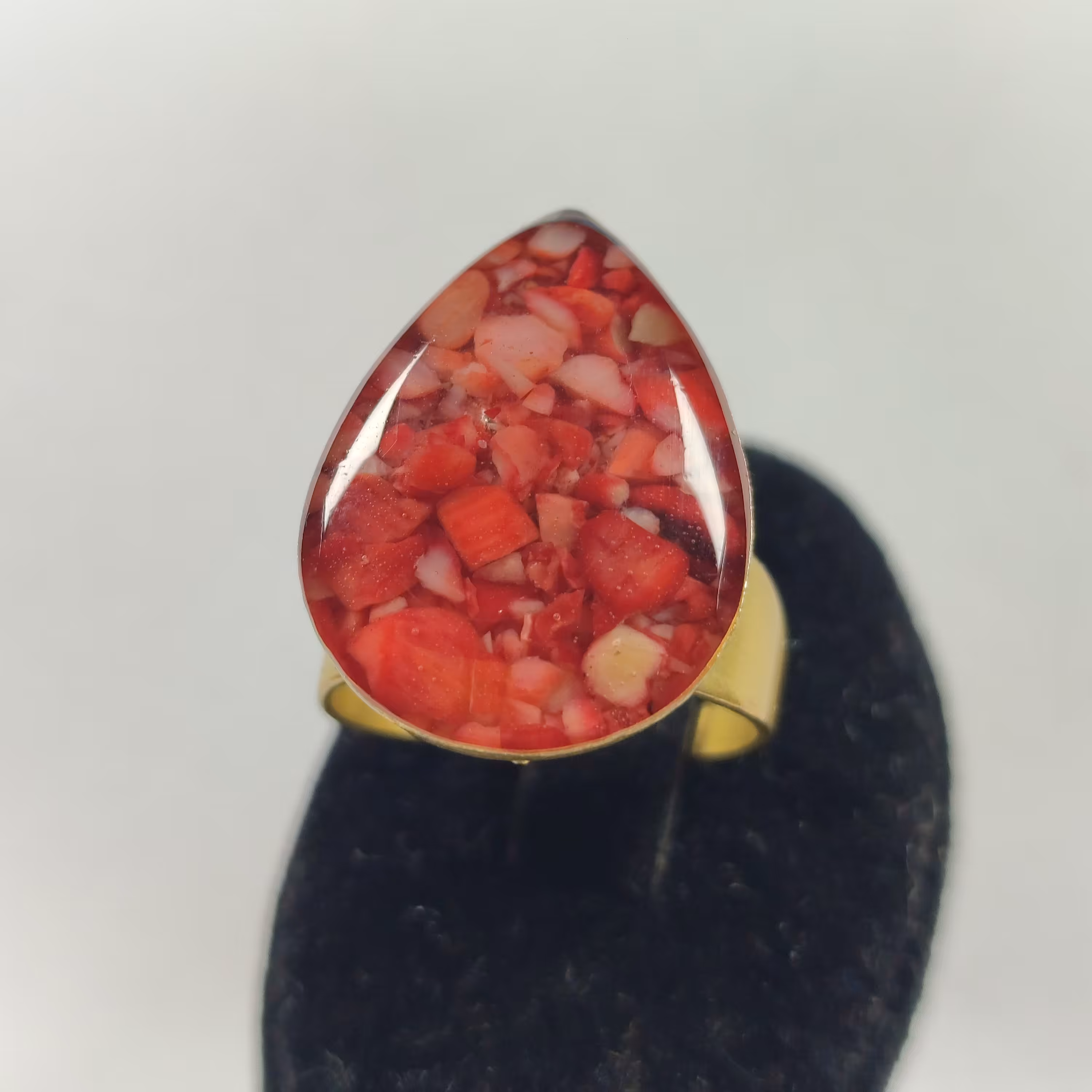 انگشتر  سنگ رزینی کد 12