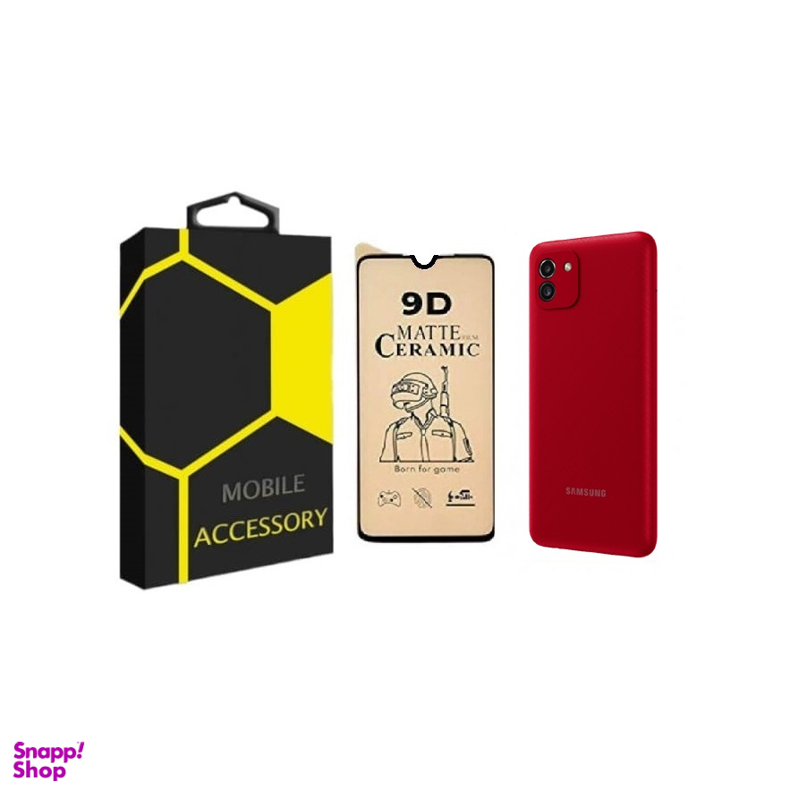 کاور سیلیکونی گوشی موبایل مناسب سامسونگ Galaxy A03 + محافظ صفحه نمایش
