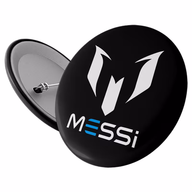 پیکسل سنجاقی لوگو Messi زمینه مشکی