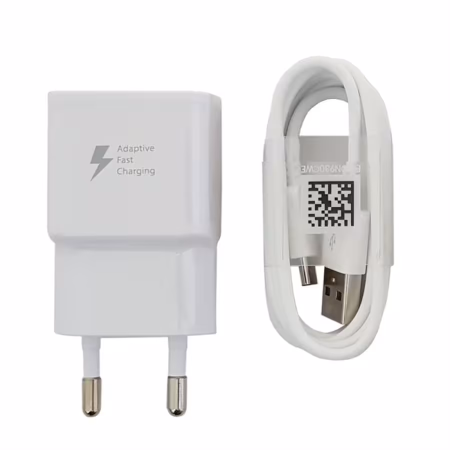 شارژر موبایل و تبلت سامسونگ 5V 2A Fast USB To Type C با پک به همراه کابل