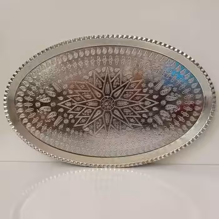 سینی مسی بیضی شکل قلع شده سایز 6