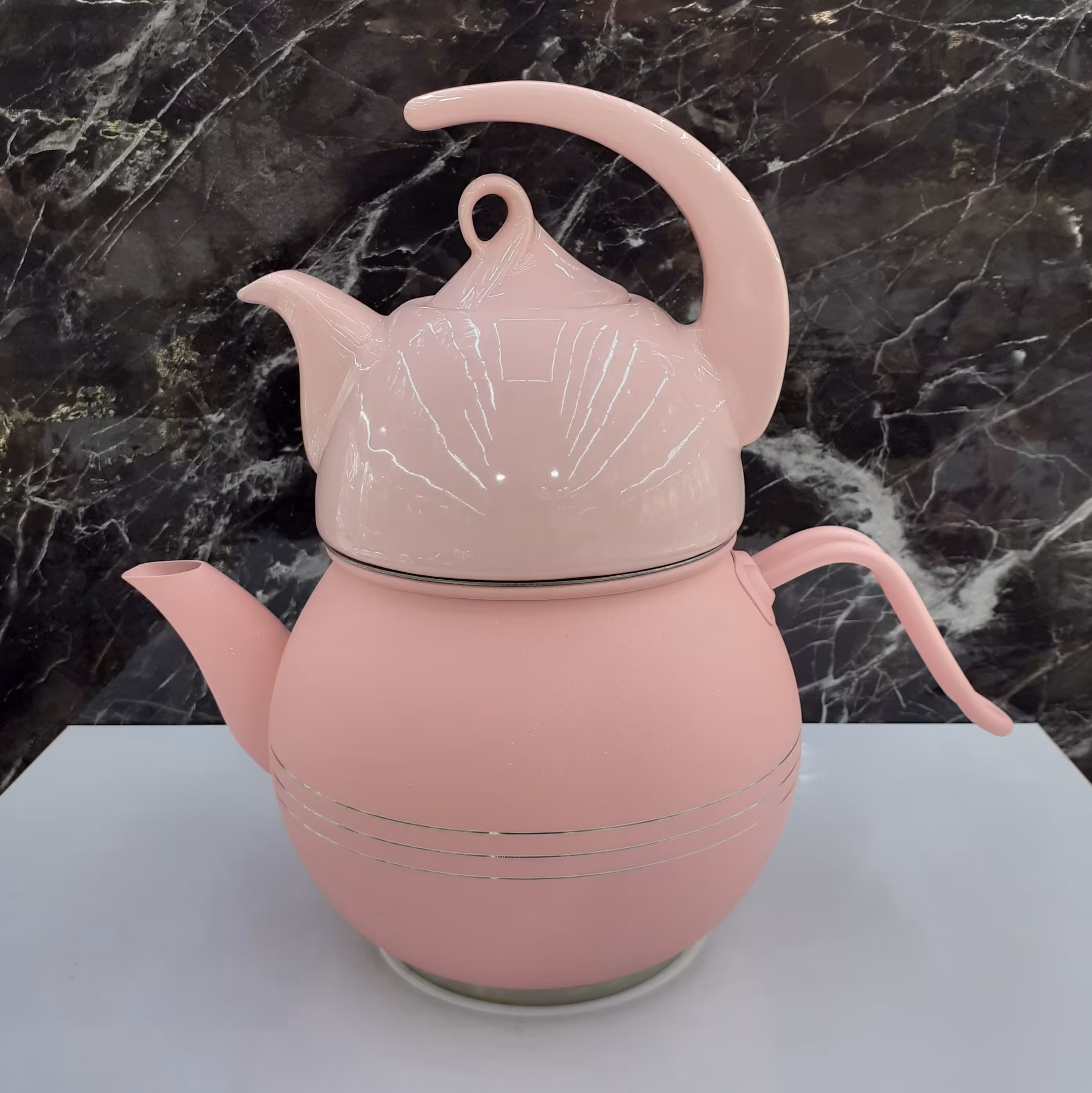 کتری قوری لوله دار  برند کروپ ست 3لیتری  رنگ صورتی